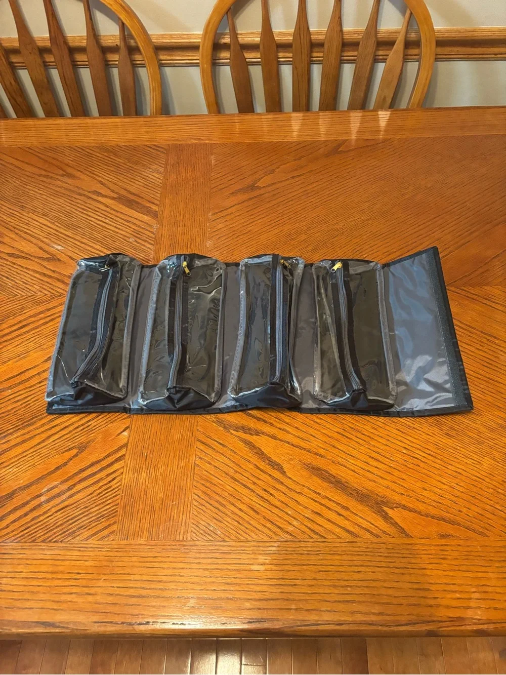 Compact Black Travel Organizer Tote with Top Handles